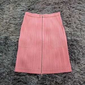 Issey Miyake Pleats Please red mauve skirt